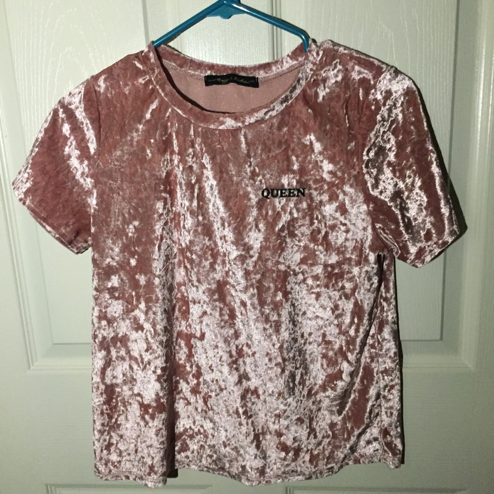 Suede pinkish queen crop top